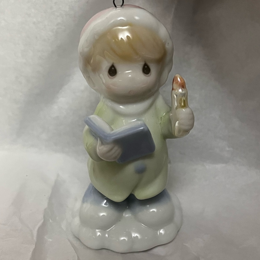 Precious Moments Boy with Candle & Book Ornament/ Christmas Ornament/Nostalgic